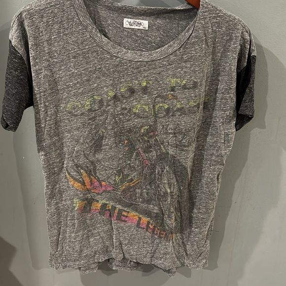 LAUREN MOSHI Coast to Coast Bike The Legend Graphic Muscle Tank Grey Size XS - Picture 3 of 5